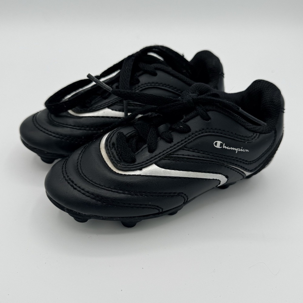 Champion Youth Soccer Cleats Size 9 Black Lace Up Rubber Stud Football